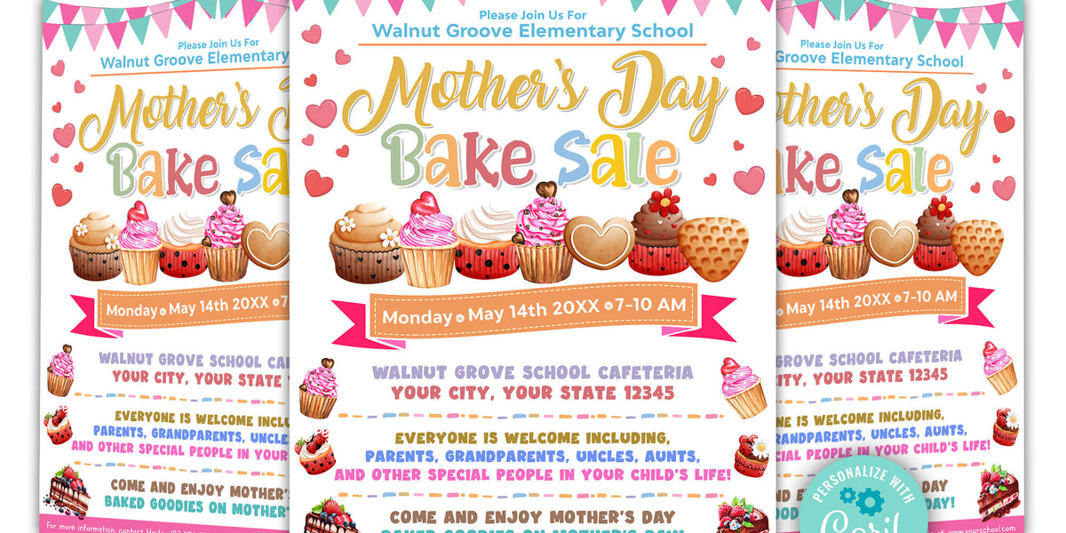 bake sale poster editable