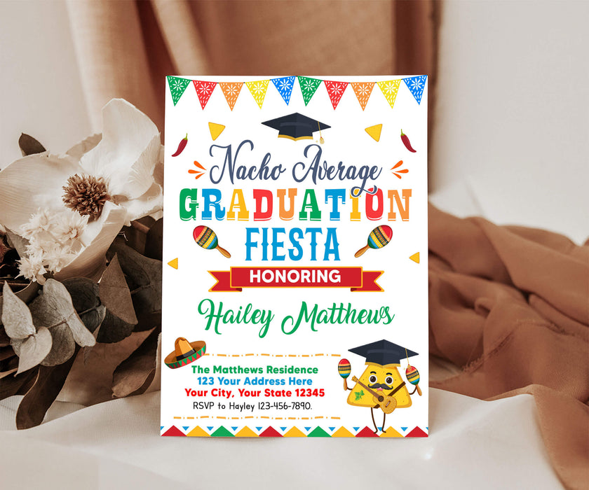 DIY Nacho Average Graduation Party Invitation | Fiesta Grad Invite Template