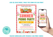 Customizable Summer Picnic Party Invitation Template | Summer Event Picnic Invite for School and Family Reunion
