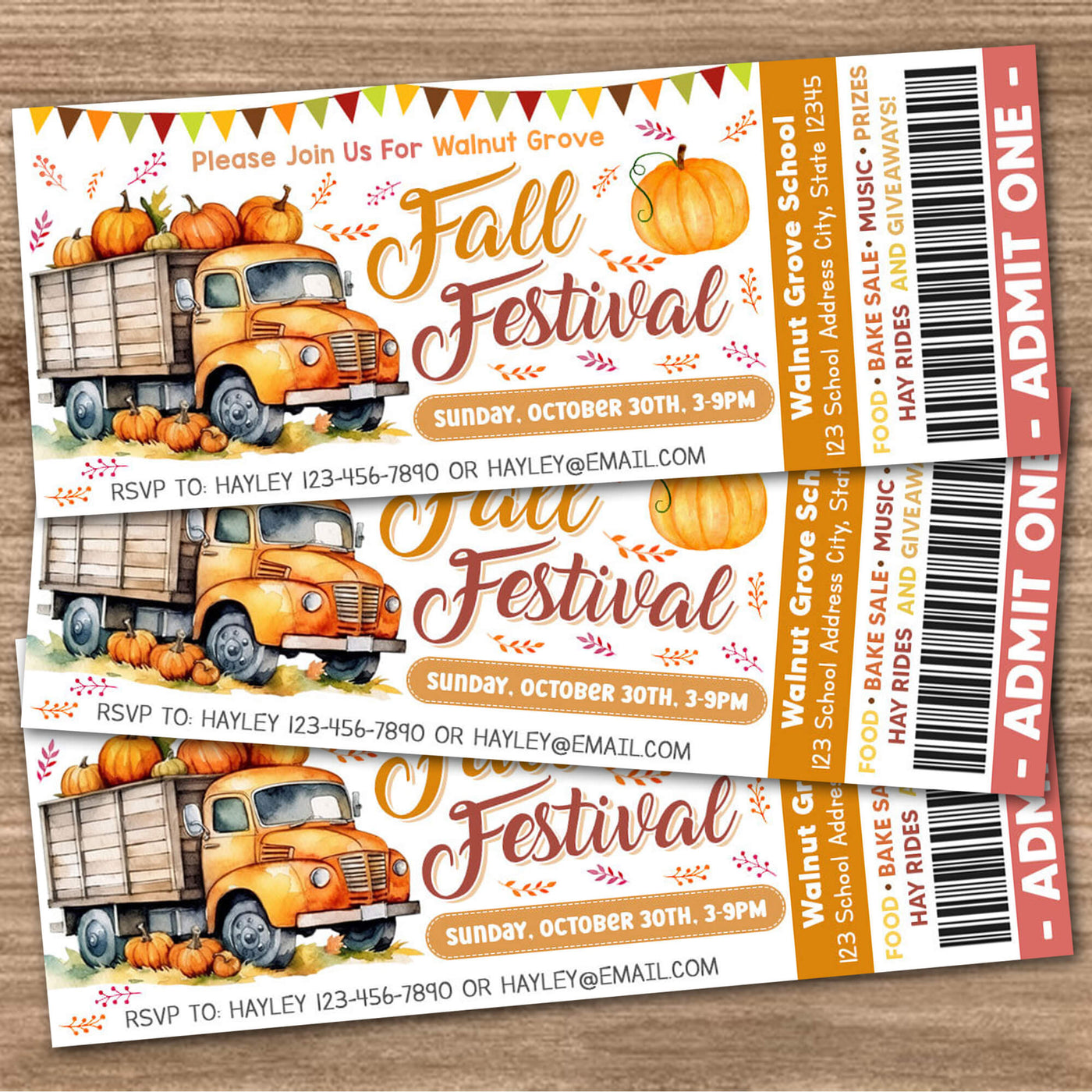 DIY Fall Harvest Festival Ticket Template | Autumn Fall Harvest ...