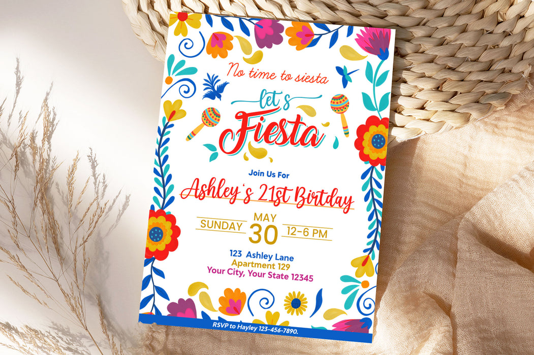 Fiesta Pattern Invite Customizable Cinco De Mayo Invitation Flyer Template | Mexican Fiesta ...