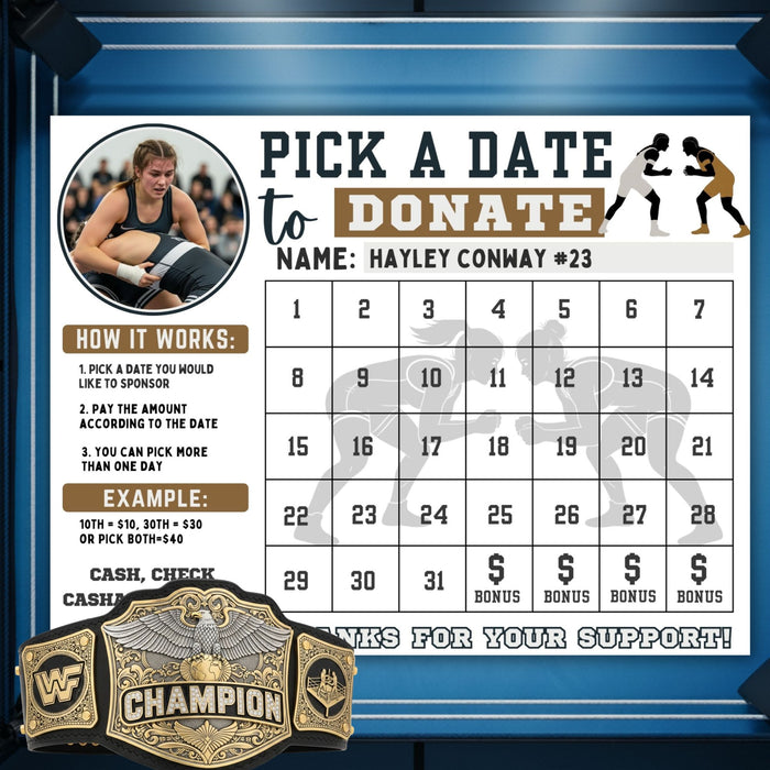 Printable wrestling fundraiser for girl athletes