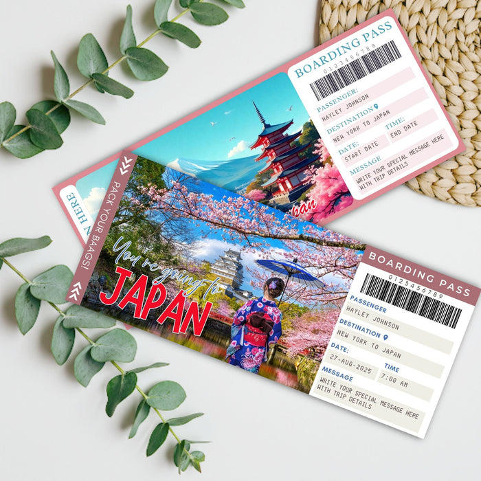 Japan travel boarding pass creative gift