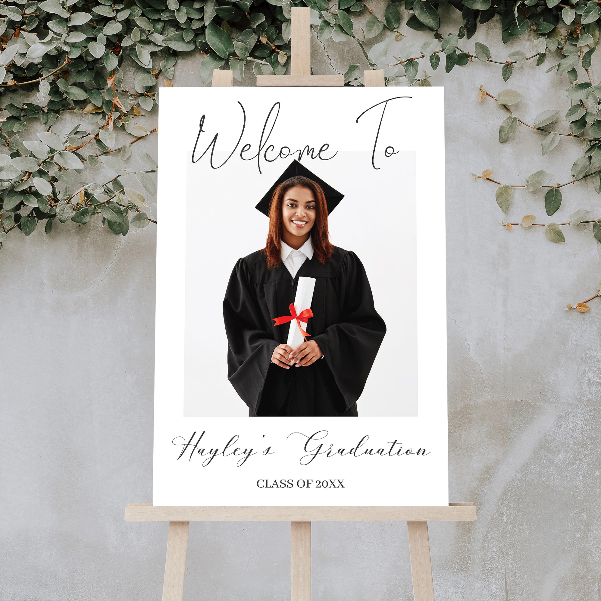 Customizable Graduation Welcome Sign With Photo | Grad Announcement ...
