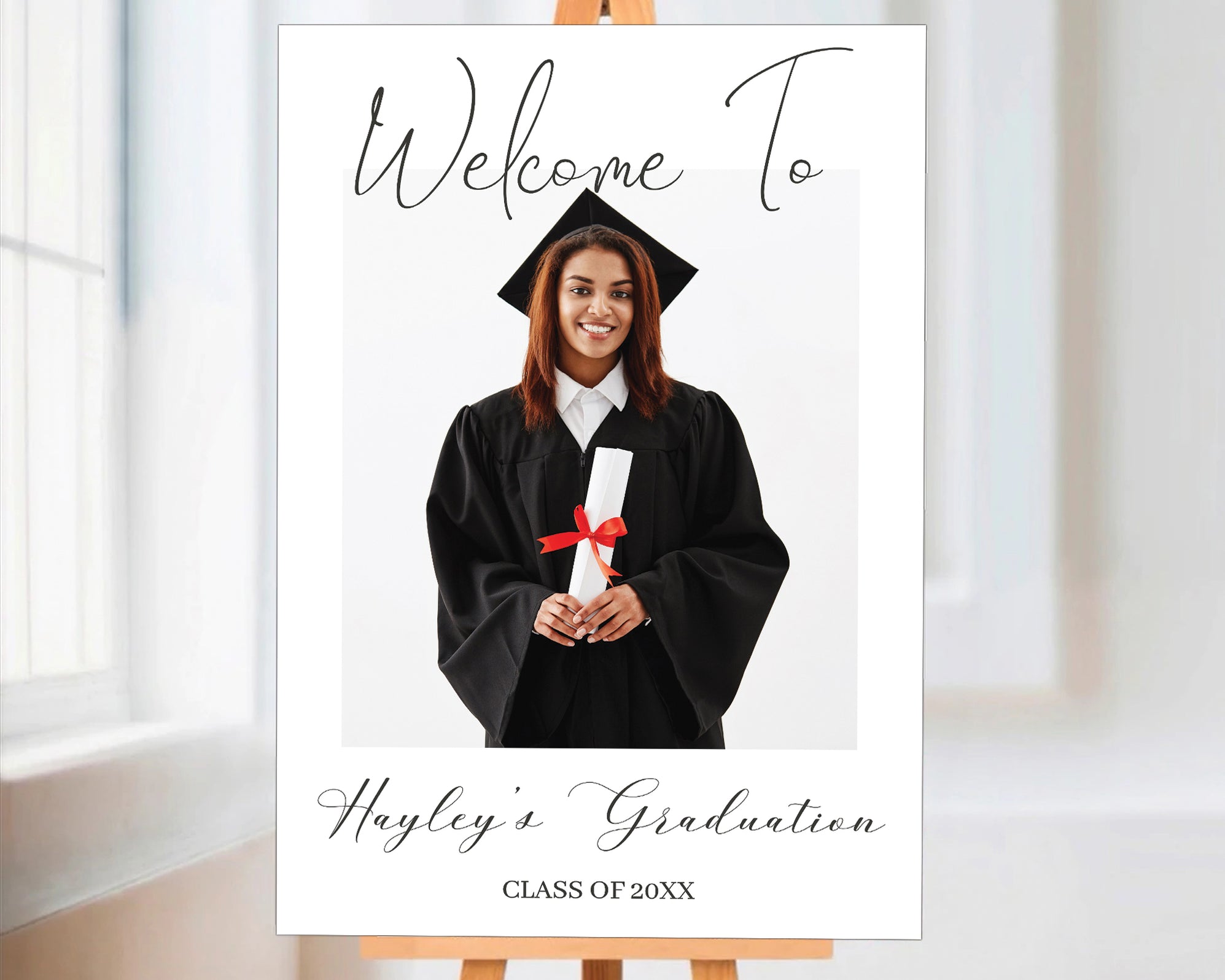 Customizable Graduation Welcome Sign With Photo | Grad Announcement ...