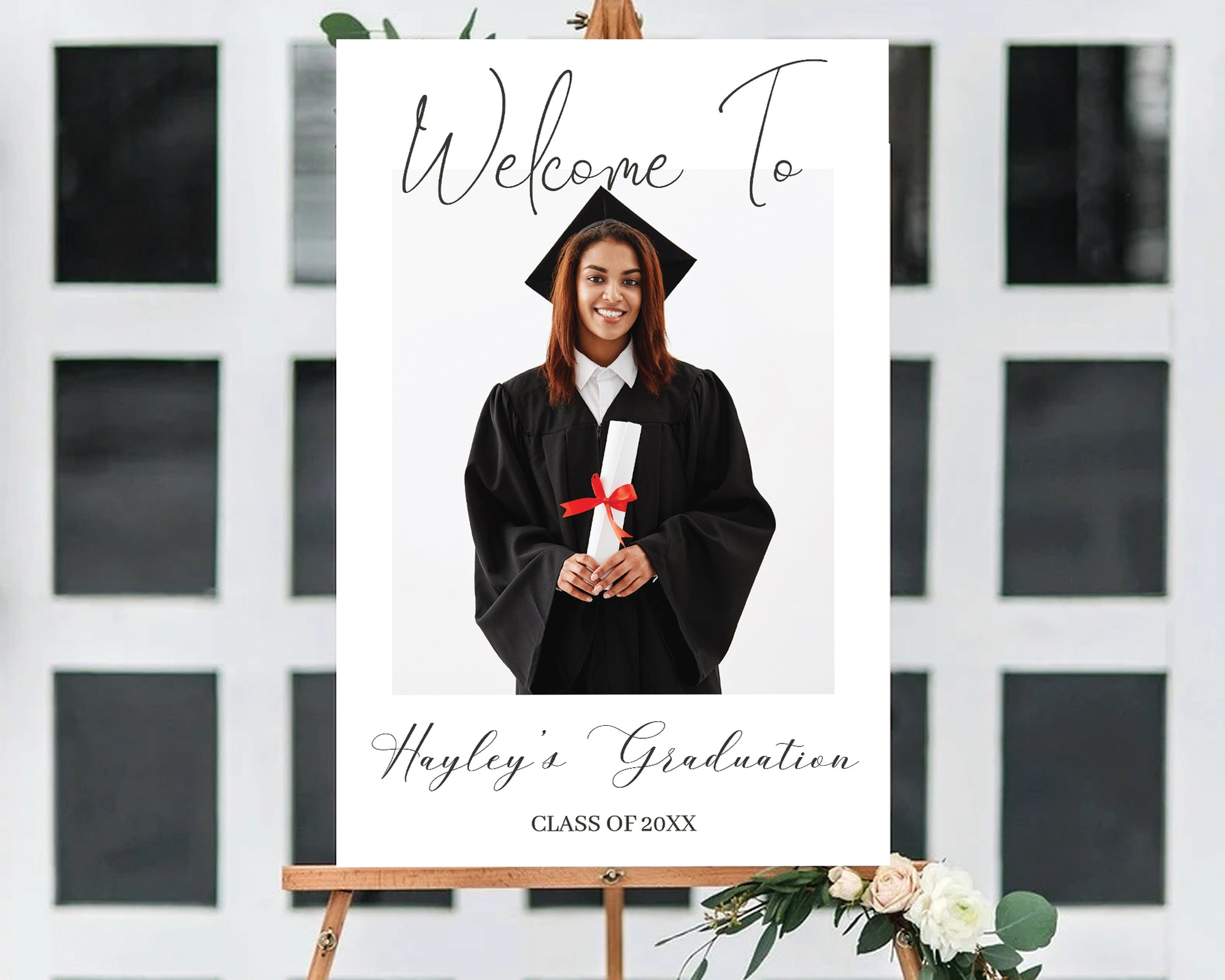 Customizable Graduation Welcome Sign With Photo | Grad Announcement ...