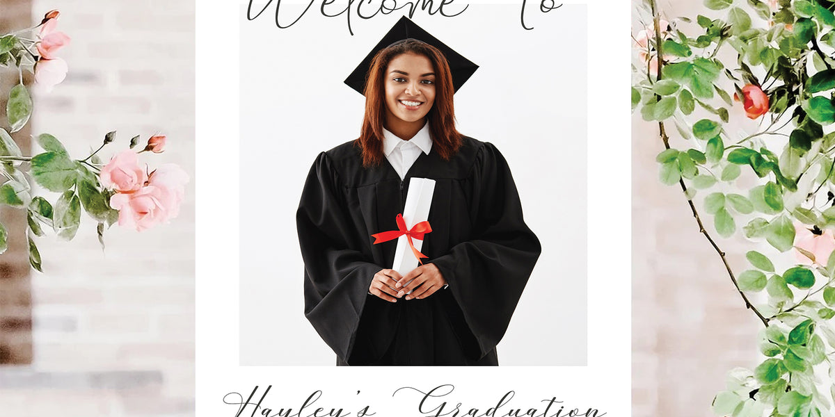 Customizable Graduation Welcome Sign With Photo | Grad Announcement ...