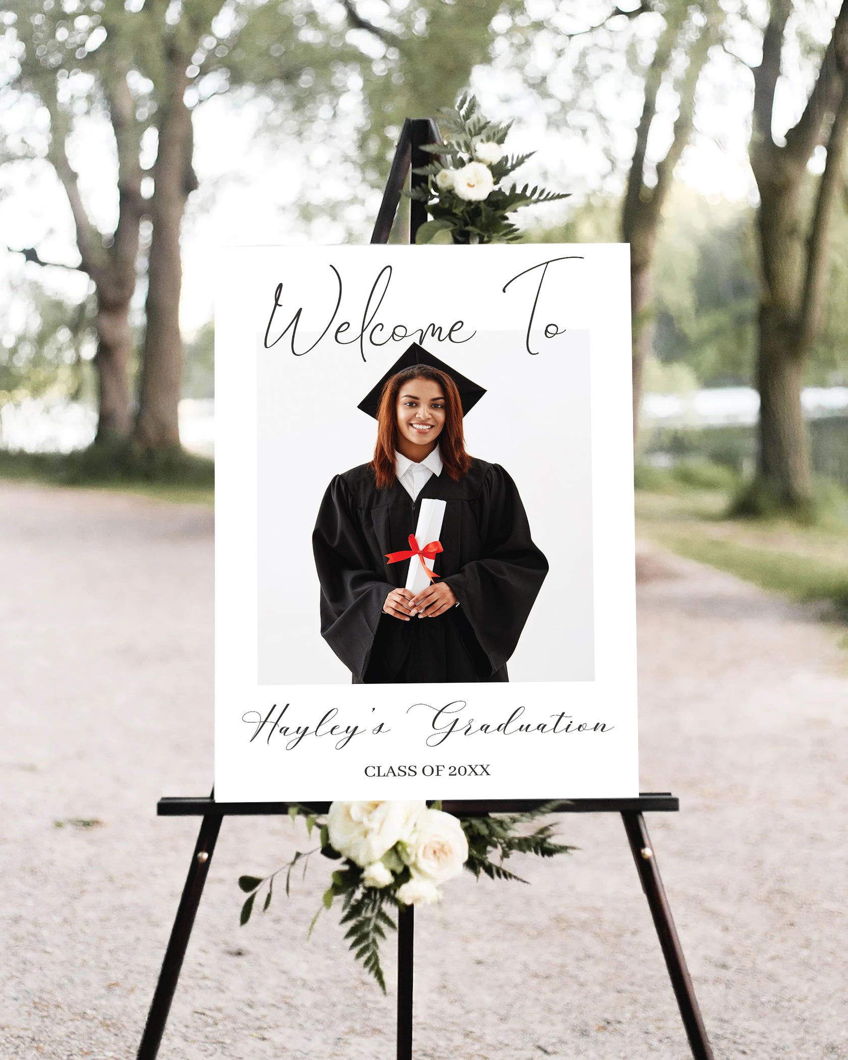 Graduation Welcome Sign Examples Customizable Graduation Welcome Sign With Photo | Grad Announcement ...