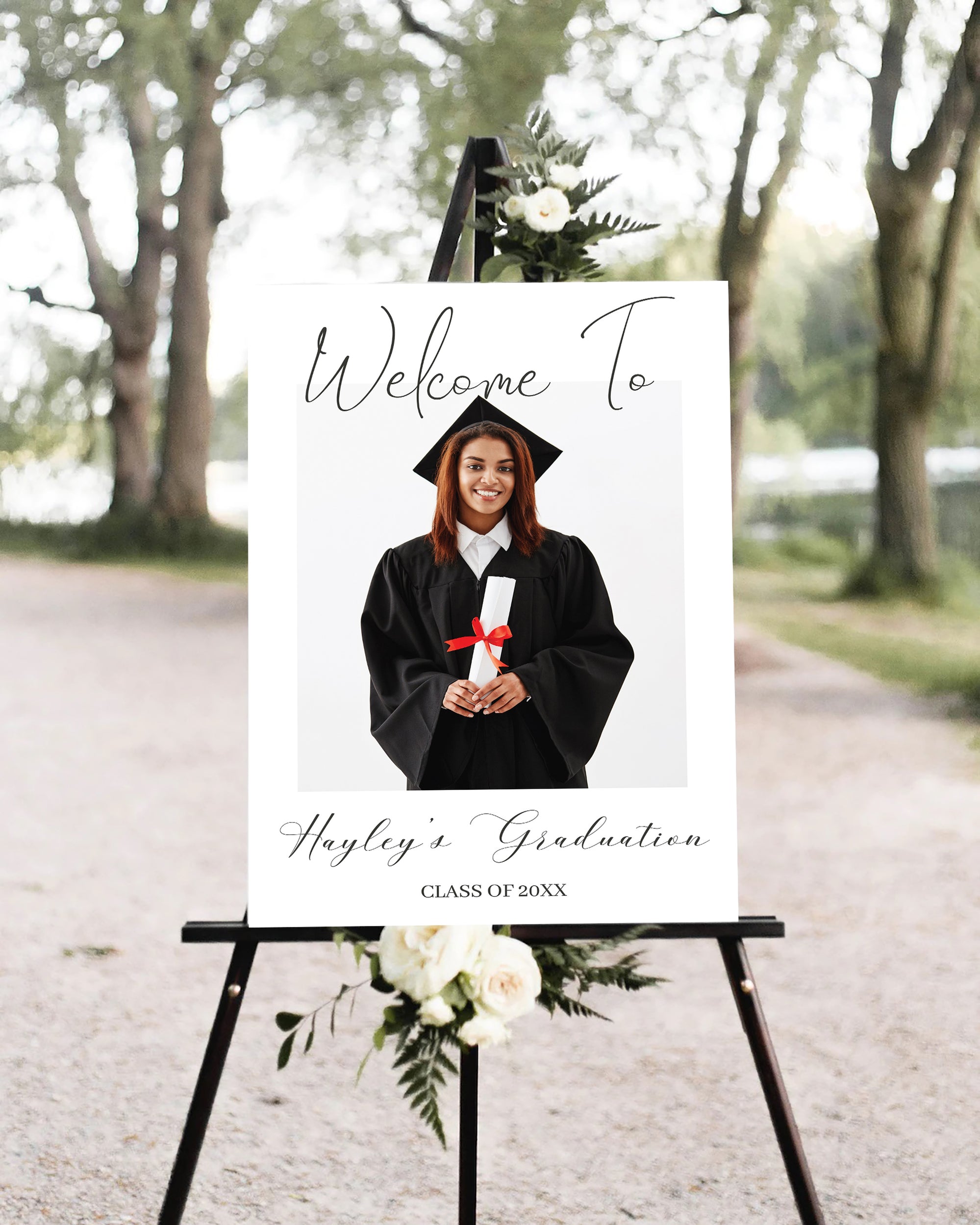Customizable Graduation Welcome Sign With Photo | Grad Announcement ...