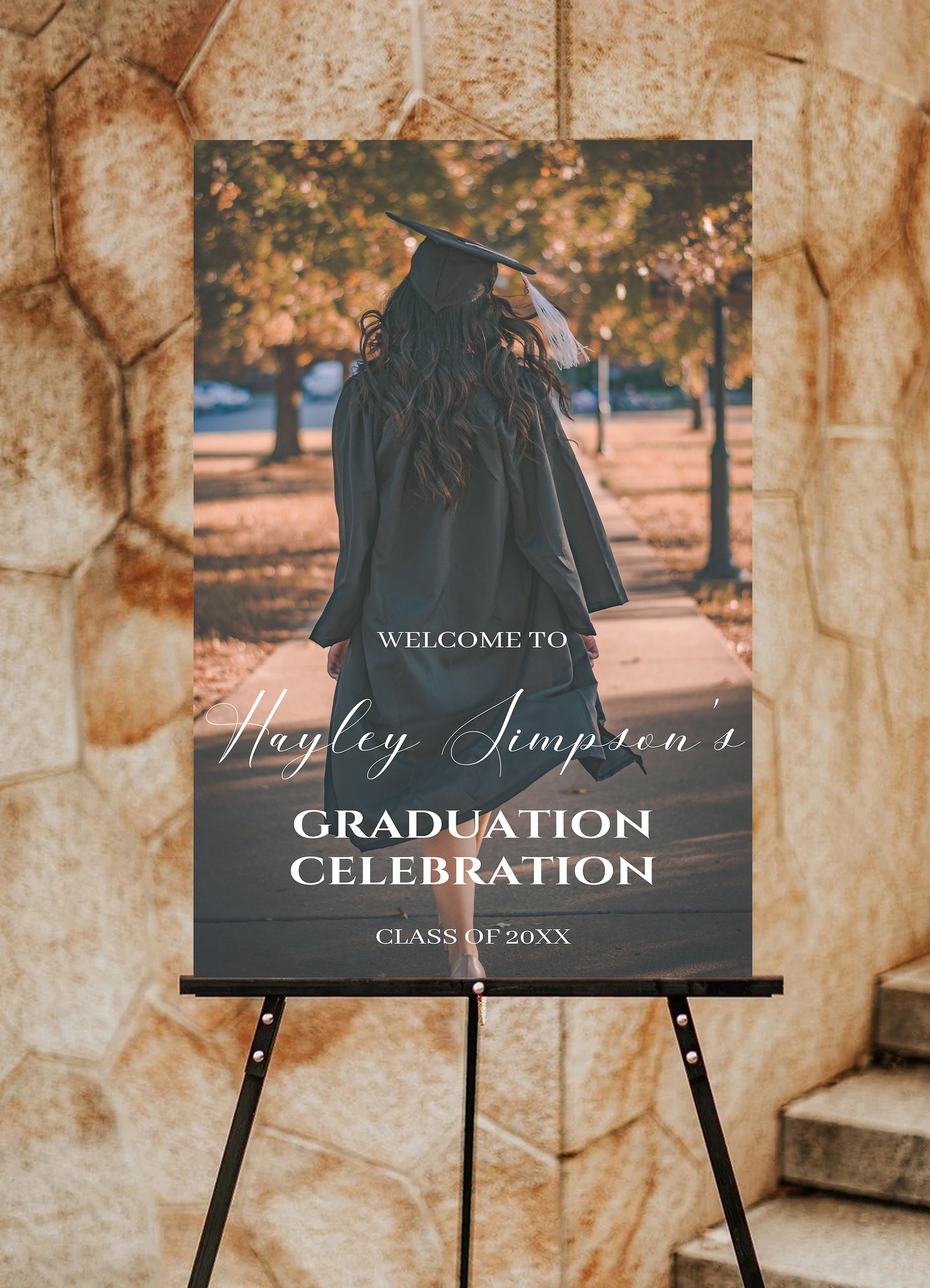 Graduation Welcome Sign With Photo | Grad Welcome Party Poster - Posh Park