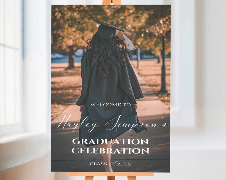 Graduation Promo Sign Graduation Welcome Sign With Photo | Grad Welcome Party Poster - Posh Park