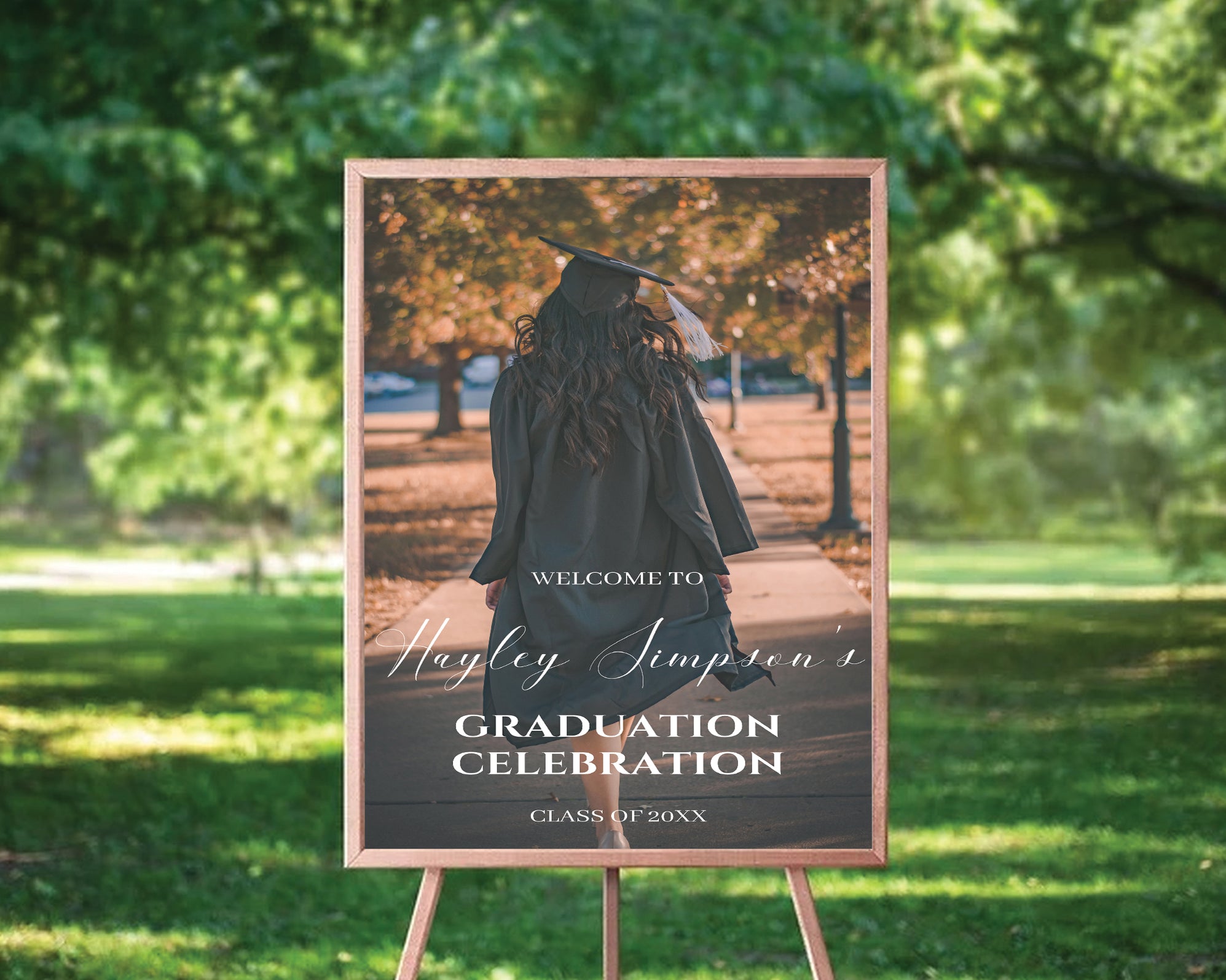 Grad Welcome Sign Graduation Welcome Sign With Photo | Grad Welcome Party Poster - Posh Park