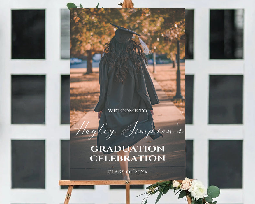 Graduation Welcome Sign Examples Graduation Welcome Sign With Photo | Grad Welcome Party Poster - Posh Park