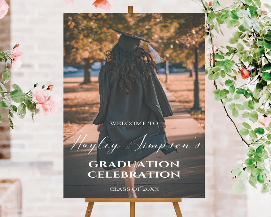 Graduation Welcome Sign With Photo | Grad Welcome Party Poster - Posh Park