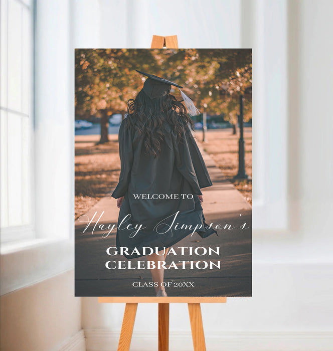 Graduation Welcome Sign With Photo | Grad Welcome Party Poster - Posh Park