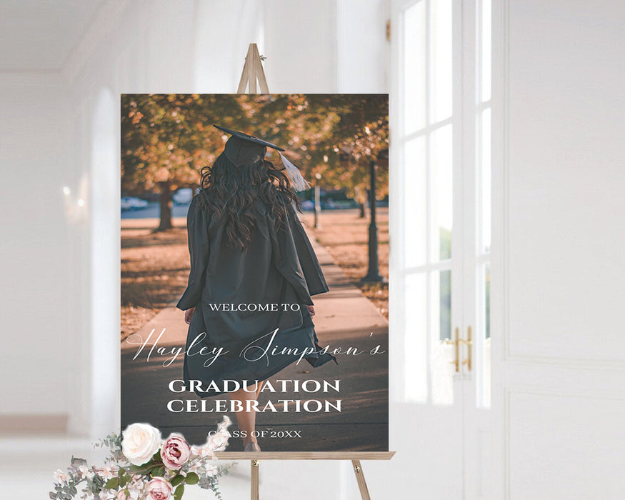 Graduation Welcome Sign With Photo | Grad Welcome Party Poster