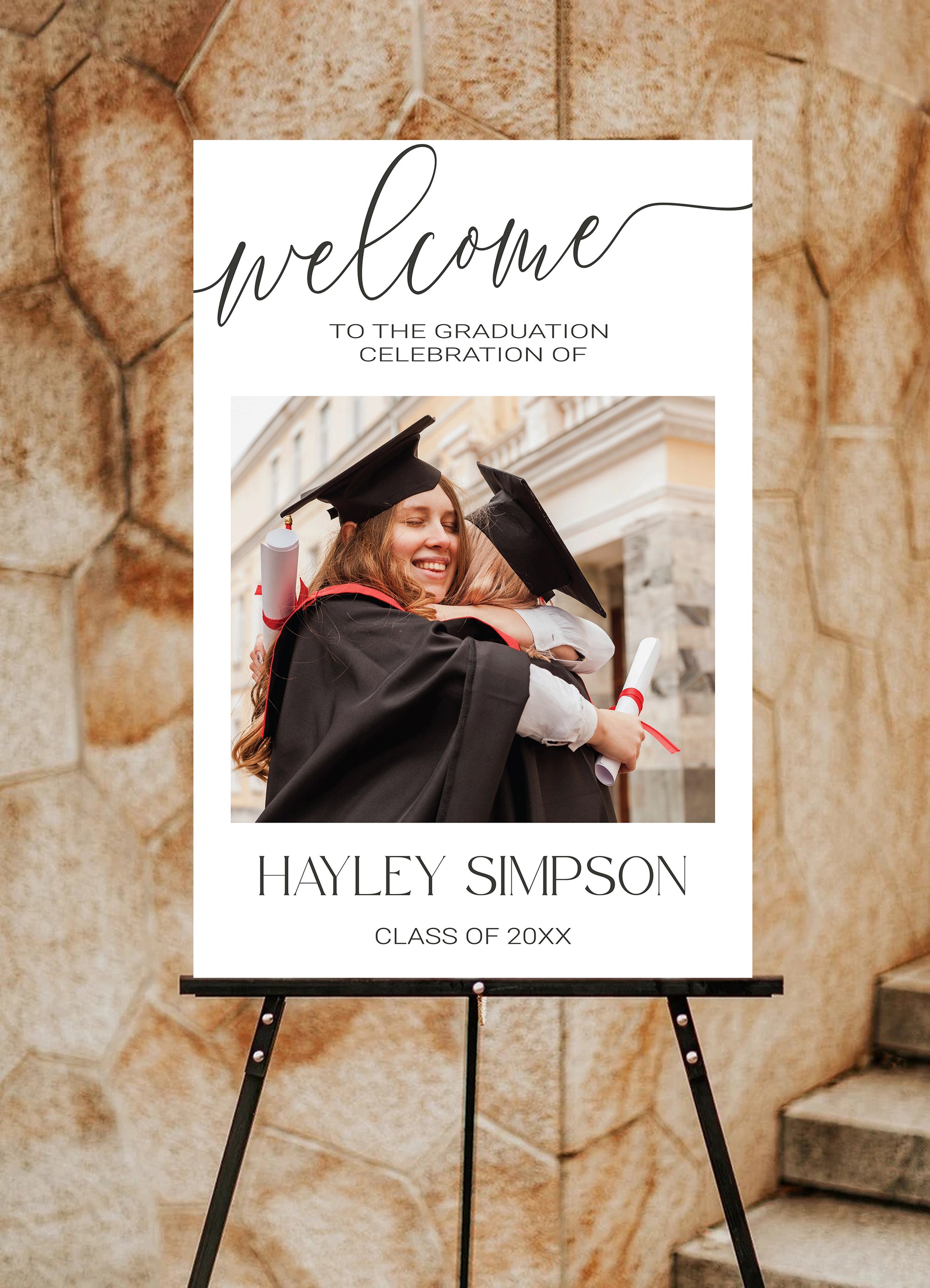 DIY Graduation Welcome Sign With Photo | Digital Grad Welcome Party ...