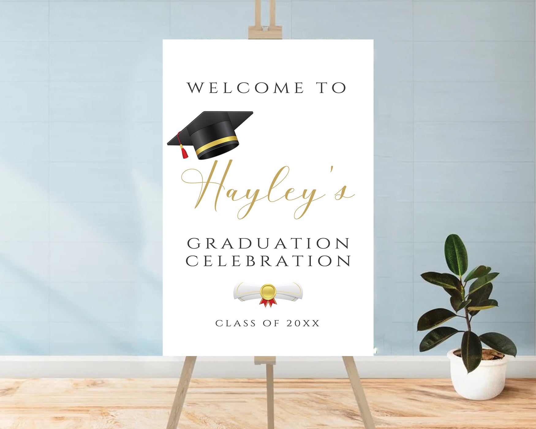 Graduation Welcome Sign Minimalist Style | Grad Welcome Party Poster ...