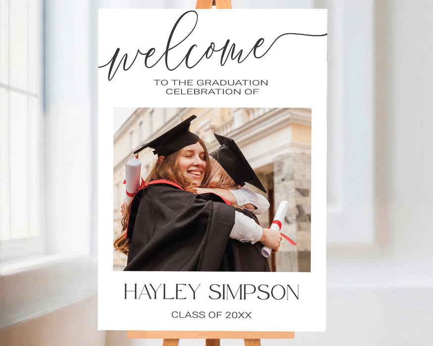 DIY Graduation Welcome Sign With Photo | Digital Grad Welcome Party ...