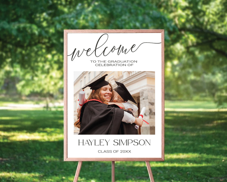 Graduation Welcomesign DIY Graduation Welcome Sign With Photo | Digital Grad Welcome Party ...