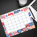 PDF 4th of July Monthly Calendar | Printable Patriotic Independence Day Themed Planner