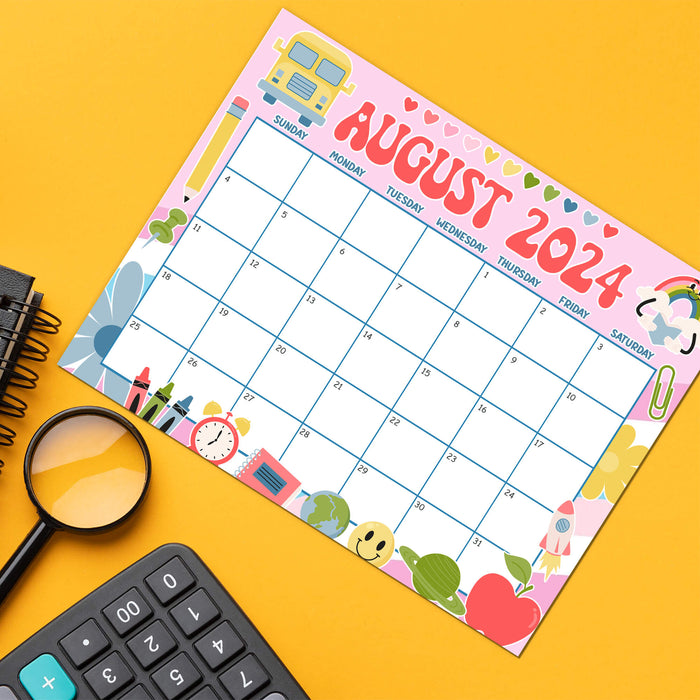 Count down to the new school year with our august back to school themed calendar! This printable pdf calendar planner features adorable back-to-school graphics and plenty of space for notes and reminders. Perfect for students eager to plan their return to school and for parents helping their kids stay on track.