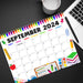 Back to School September 2024 Printable Calendar