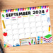 Back to School September 2024 Printable Calendar