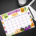 School Themed September 2024 Printable Calendar