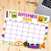 School Themed September 2024 Printable Calendar