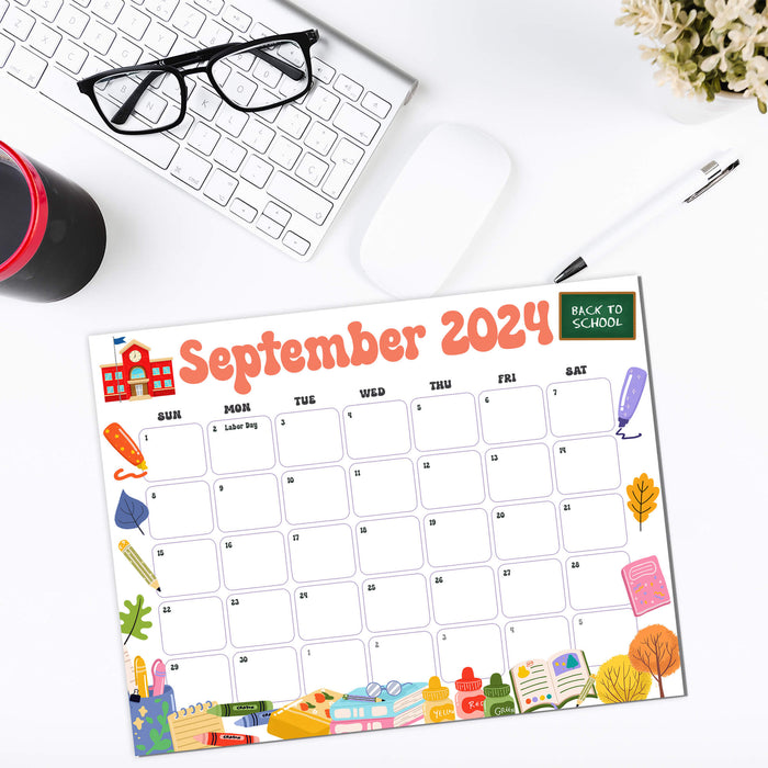 Printable Back to School Theme September 2024 Calendar