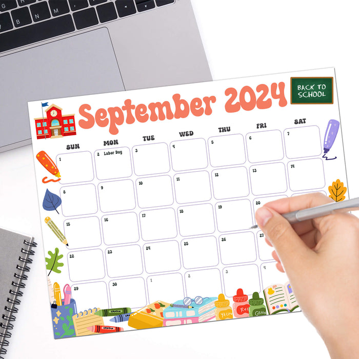 Printable Back to School Theme September 2024 Calendar