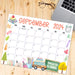 Printable September 2024 Back to School Theme Calendar Planner