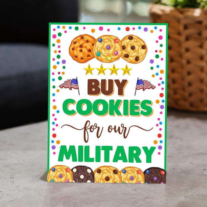 Printable Buy Cookies For Our Military, Cookies Booth Sale Sign