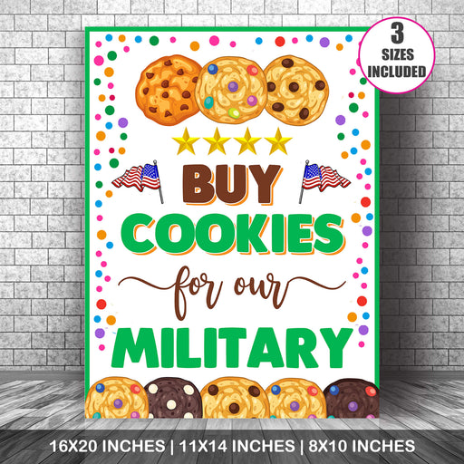 Printable Buy Cookies For Our Military, Cookies Booth Sale Sign