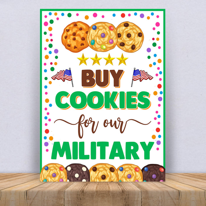 Printable Buy Cookies For Our Military, Cookies Booth Sale Sign