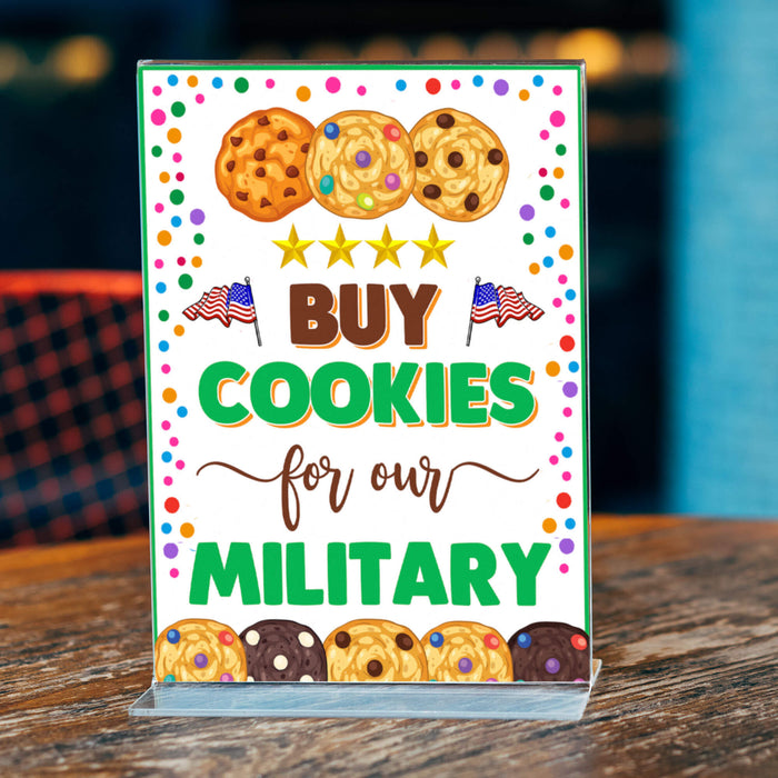 Printable Buy Cookies For Our Military, Cookies Booth Sale Sign