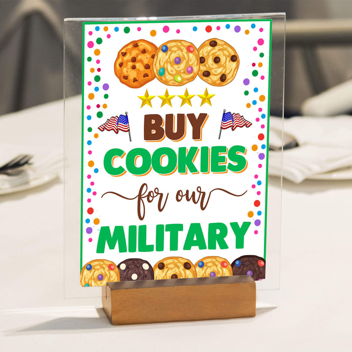 Printable Buy Cookies For Our Military, Cookies Booth Sale Sign