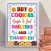 Printable Buy Cookies Donate To Local Shelters and Charities | Cookies Booth Sale Sign