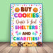 Printable Buy Cookies Donate To Local Shelters and Charities | Cookies Booth Sale Sign