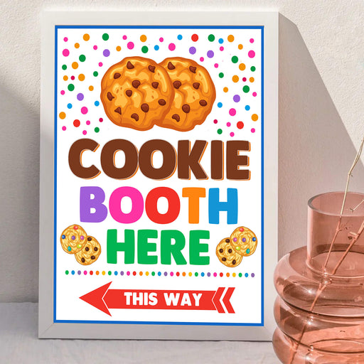 Printable Cookies Booth Here Signage | PDF Cookie Booth Sign