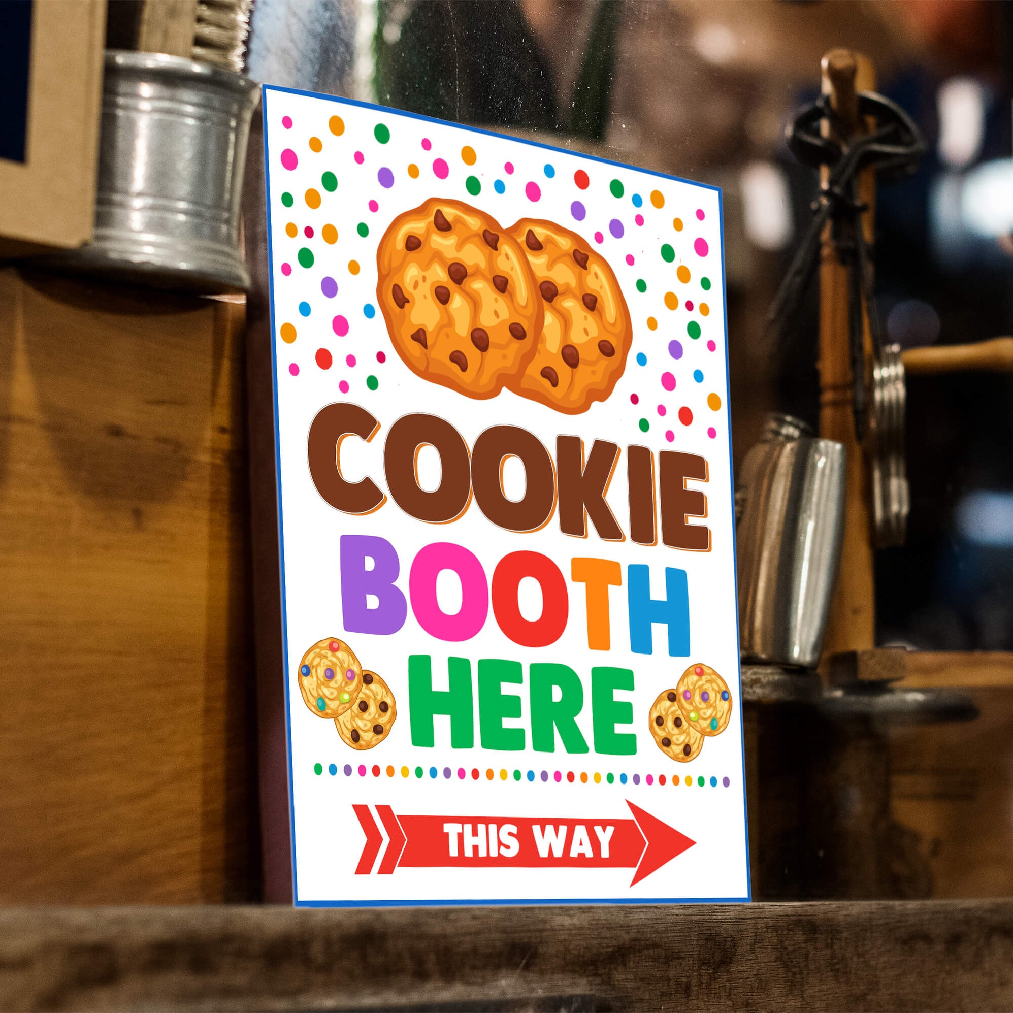 Printable Cookies Booth Here Signage | PDF Cookie Booth Sign - Posh Park