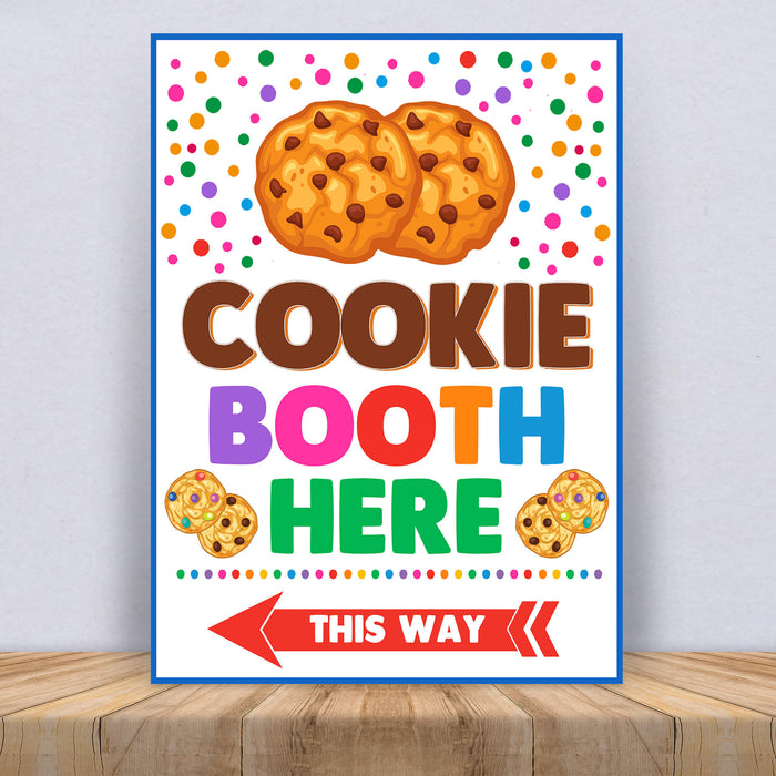 Printable Cookies Booth Here Signage | PDF Cookie Booth Sign