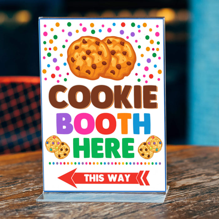 Printable Cookies Booth Here Signage | PDF Cookie Booth Sign