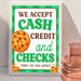 Printable We Accept Payments Sign Cash Credit and Checks | PDF Scouts Cookie Booth Sign