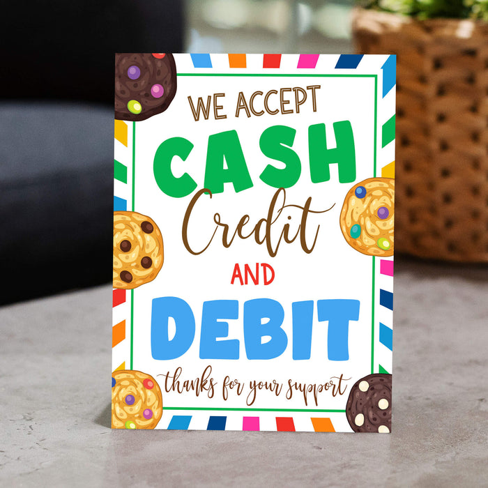 PDF We Accept Cash, Credit Debit Payments Sign | Printable Cookie ...