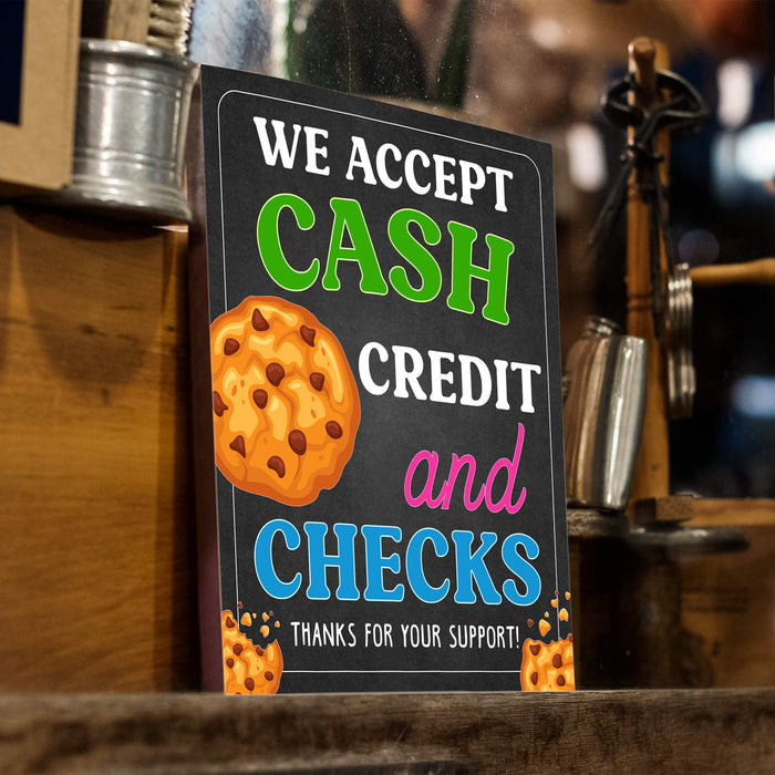 Check Payments Sign Printable We Accept Payments Sign Cash, Credit and Checks, If You Can't ...