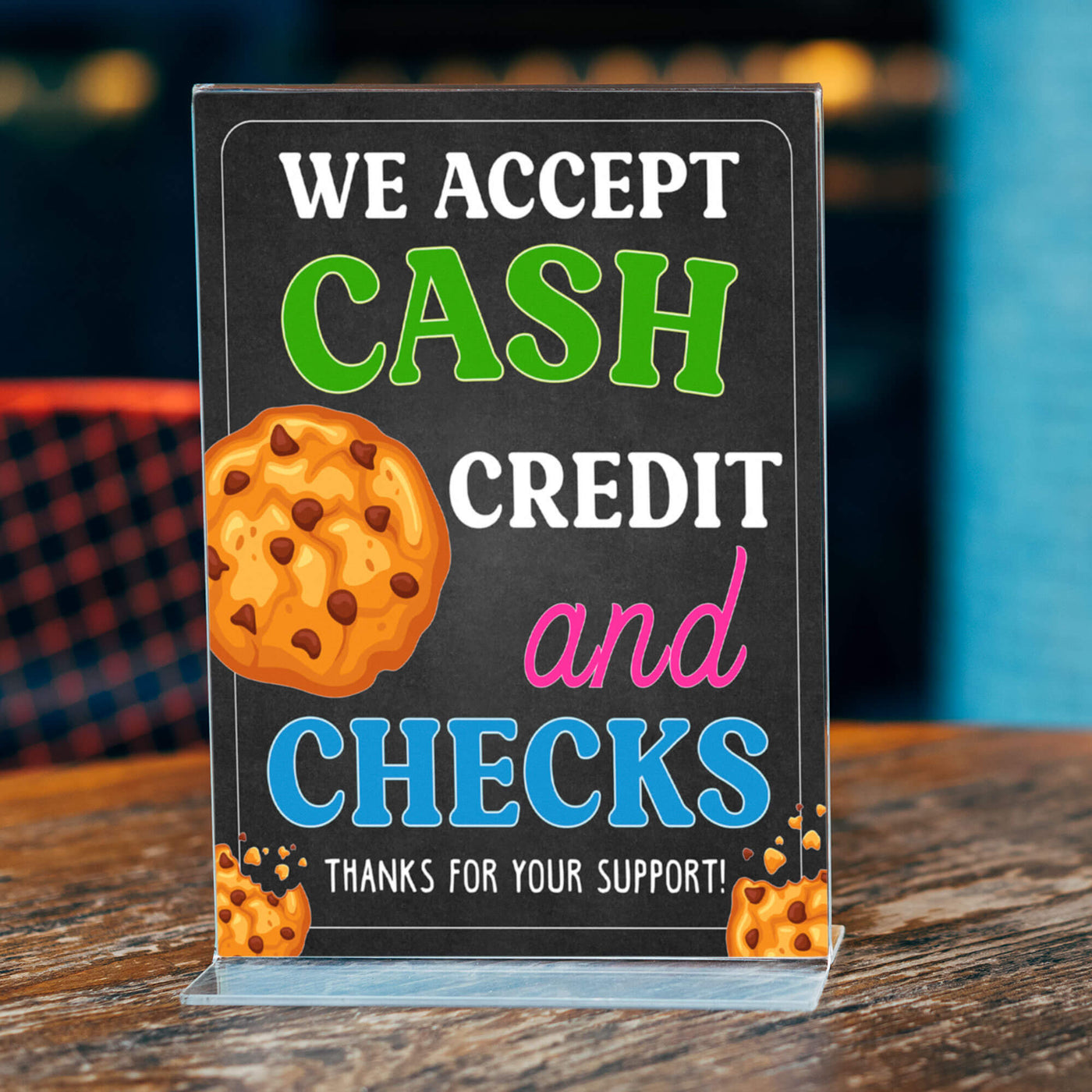 Check Payments Sign Printable We Accept Payments Sign Cash, Credit and Checks, If You Can't ...