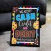 Printable Cookie Booth Payment Sign | PDF We Accept Credit Cards Scouts Cookie Poster