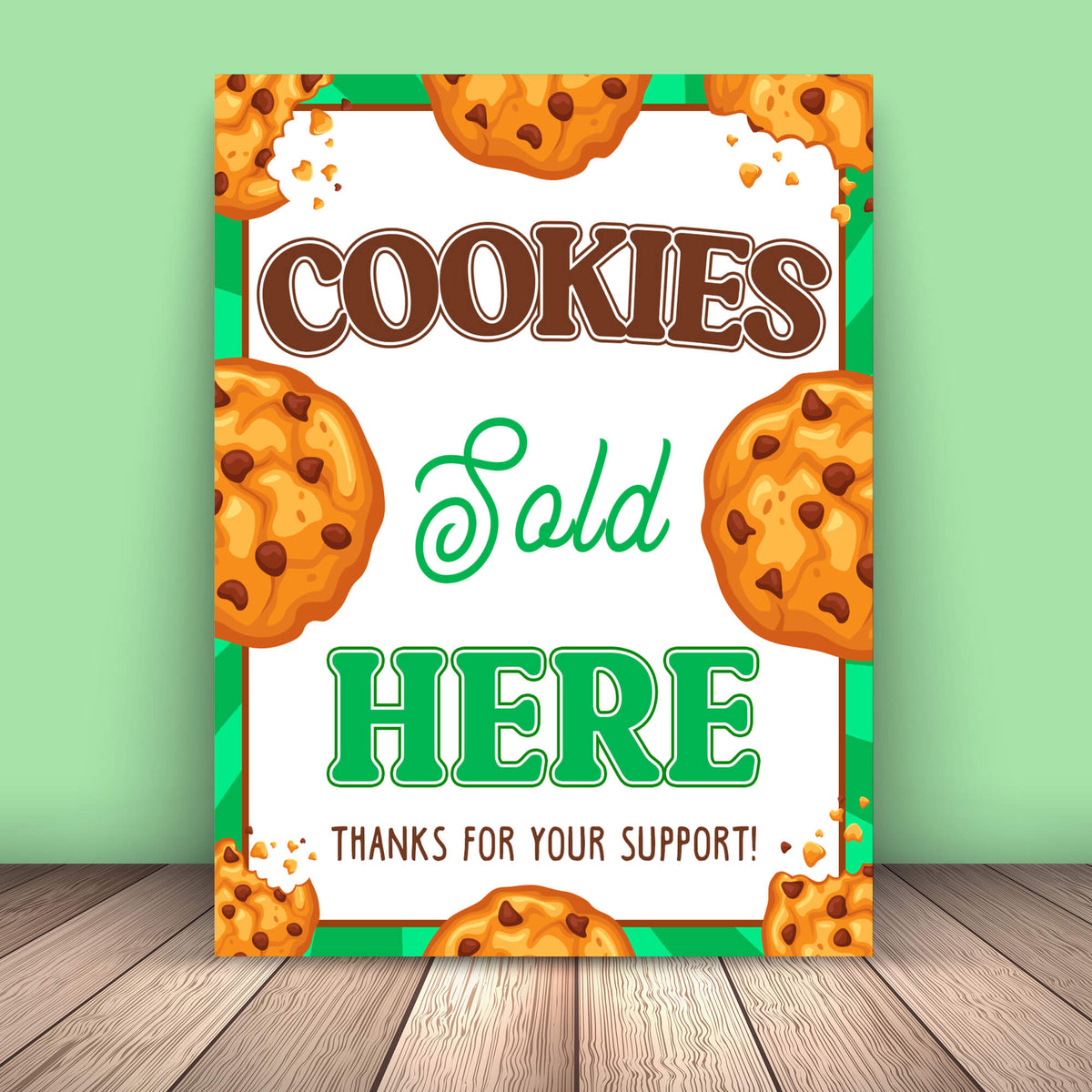 PDF Cookies Sold Here Booth Sign | Fundraiser, Bake Sale, Cookie Booth ...